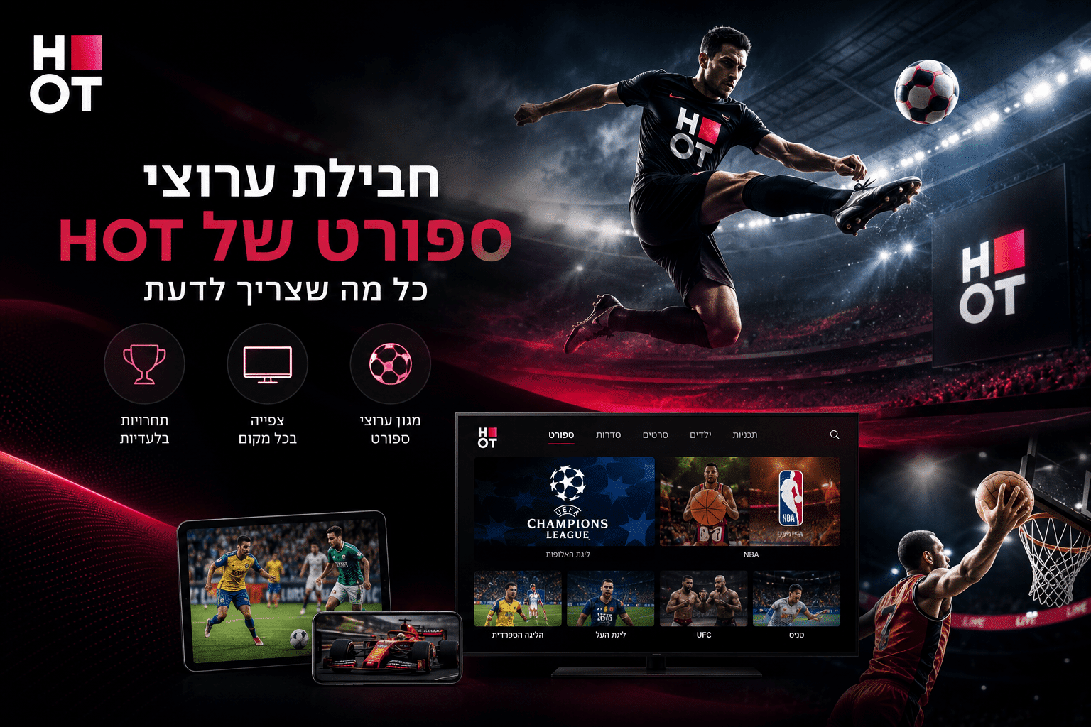 חבילת ערוצי ספורט של הוט – כל מה שצריך לדעת לפני שמתחברים